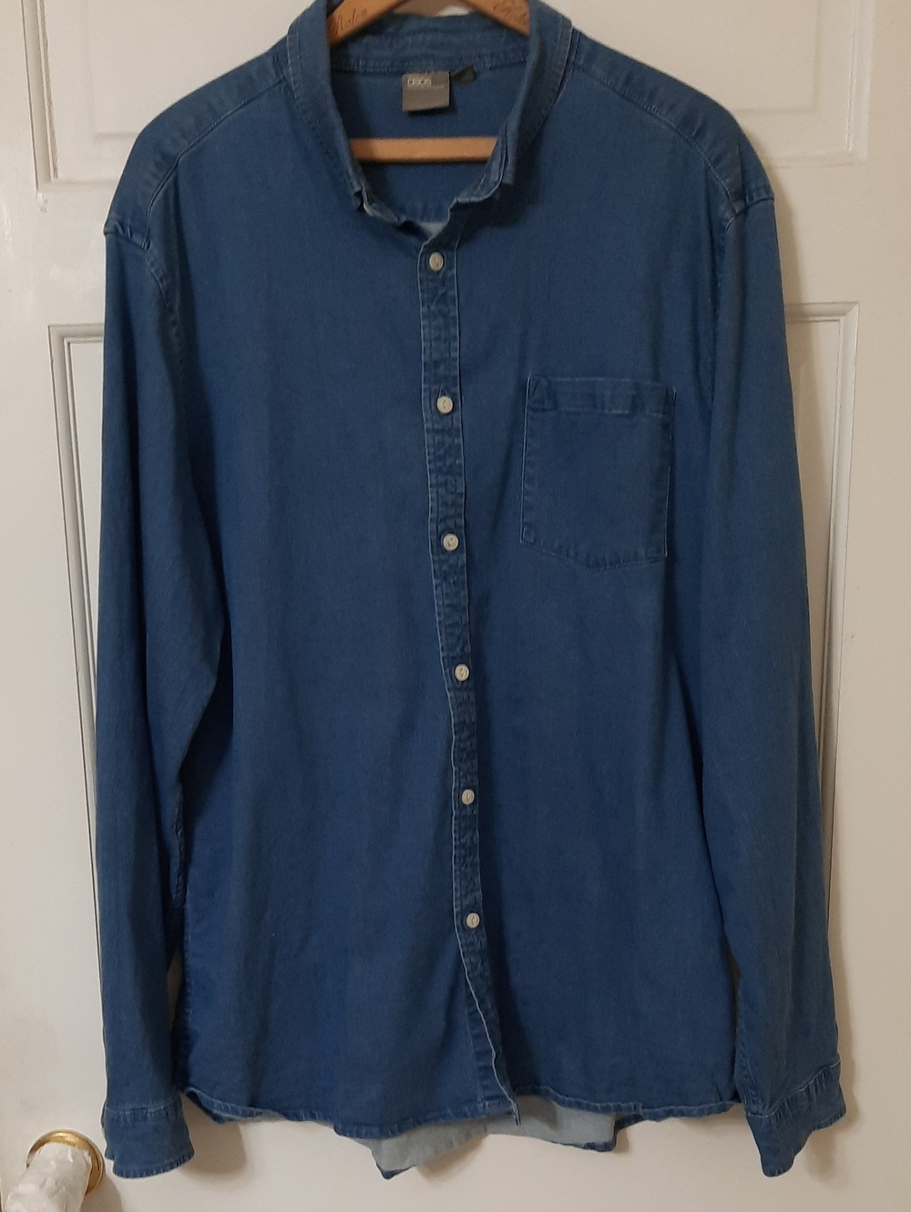 ASOS Men's Blue Casual Button-Down Denim Shirt